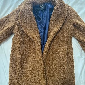 J Crew Teddy Faux Shearling Coat - Brown - XS